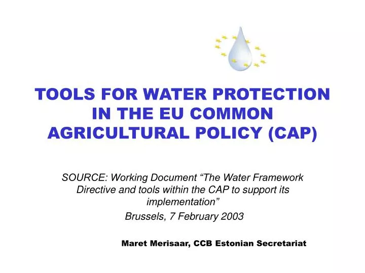 tools for water protection in the eu common agricultural policy cap