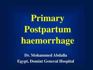 Dr. Mohammed Abdalla Egypt, Domiat General Hospital