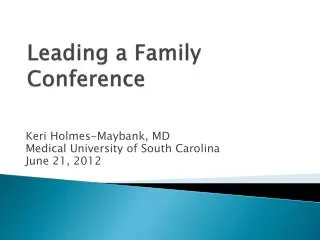 Leading a Family Conference