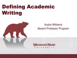 Defining Academic Writing