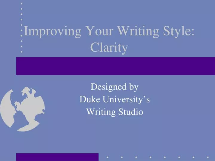 improving your writing style clarity