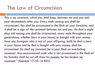 The Law of Circumcision