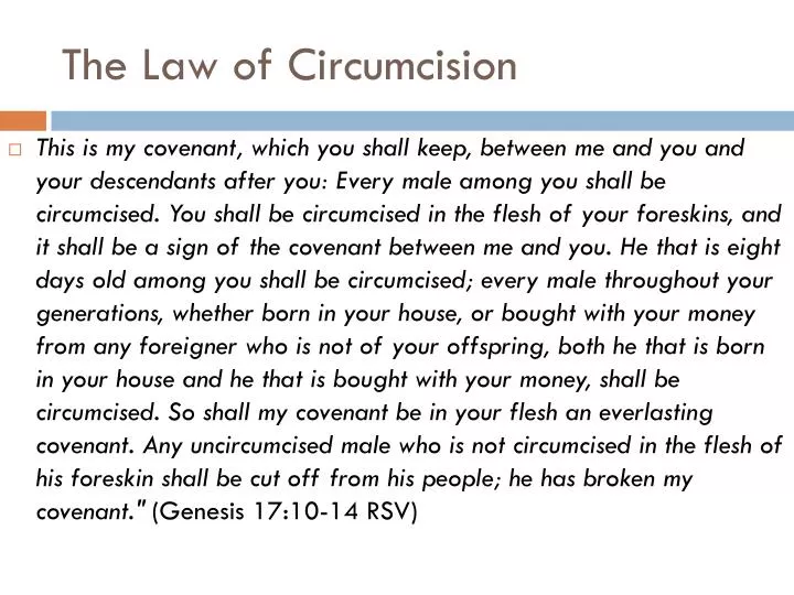 the law of circumcision