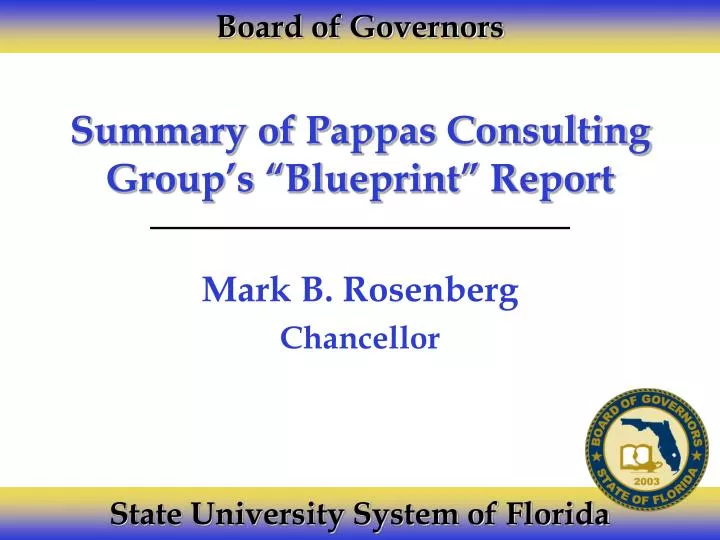 summary of pappas consulting group s blueprint report