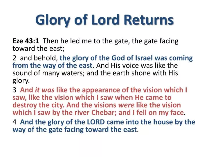 glory of lord returns