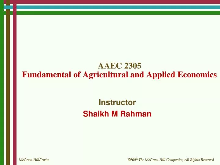 aaec 2305 fundamental of agricultural and applied economics