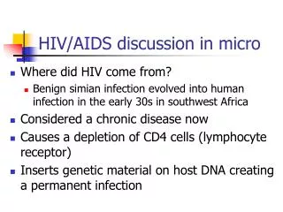 HIV/AIDS discussion in micro