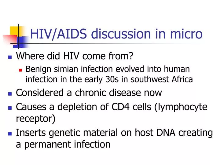 hiv aids discussion in micro