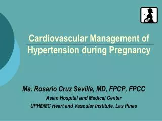 Cardiovascular Management of Hypertension during Pregnancy