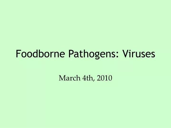 foodborne pathogens viruses