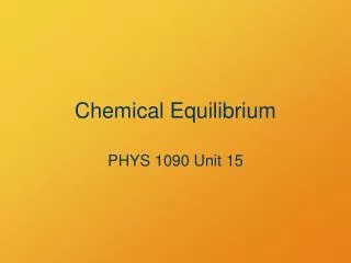 chemical equilibrium