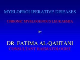 WHO Classification Chronic Myeloproliferative Disease
