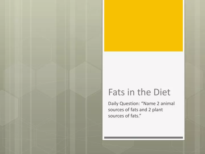 fats in the diet