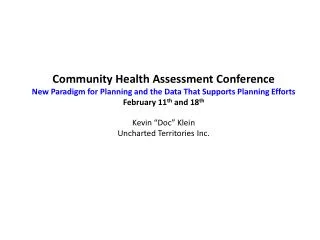 Community Health Assessment Conference