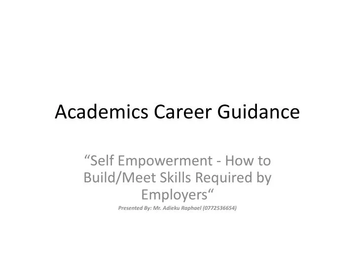 academics career guidance