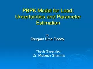 PBPK Model for Lead: Uncertainties and Parameter Estimation