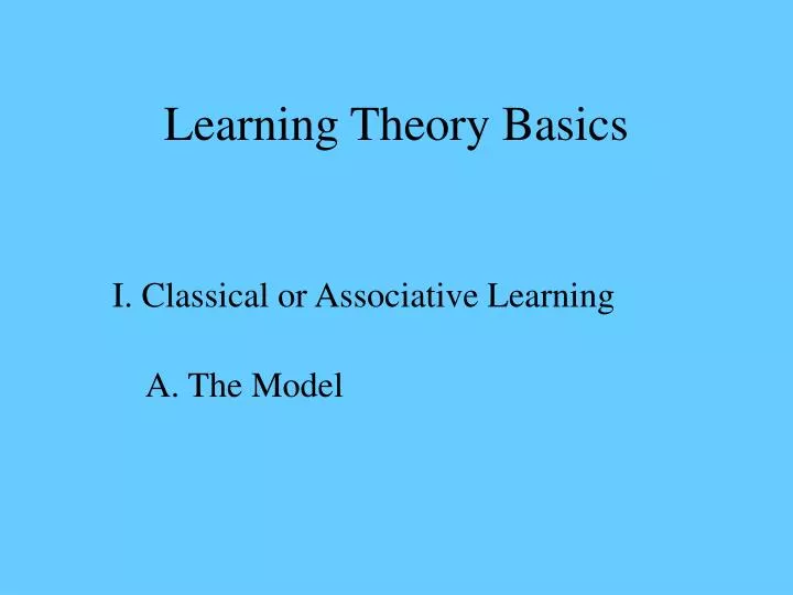 learning theory basics