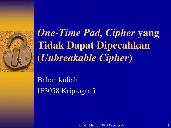 one time pad cipher yang tidak dapat dipecahkan unbreakable cipher