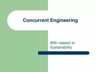 Concurrent Engineering