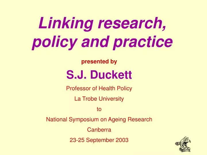 linking research policy and practice