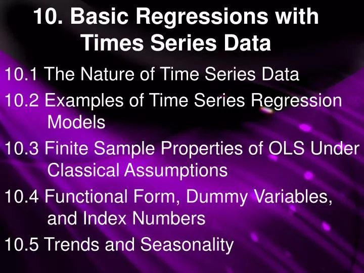 10 basic regressions with times series data