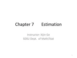 chapter 7 estimation