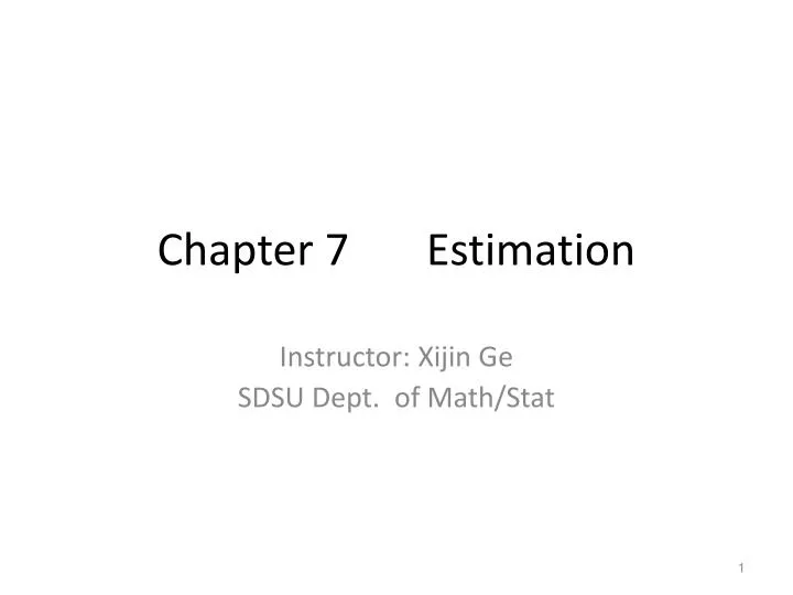 chapter 7 estimation