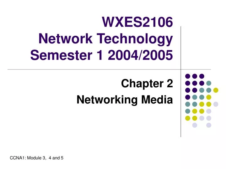 wxes2106 network technology semester 1 2004 2005