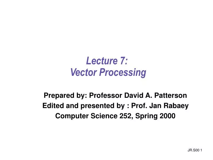 lecture 7 vector processing