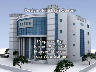Design of Hirbawi Center By: Juman Abu zaid Haneen kharraz Israa Abu Galuen
