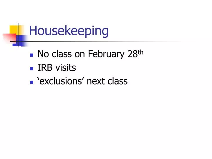 housekeeping