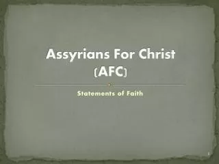 Assyrians For Christ (AFC)