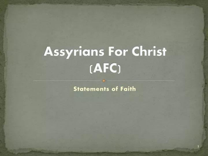 assyrians for christ afc