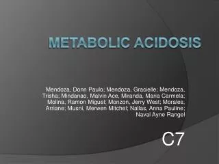 Metabolic Acidosis