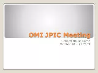 OMI JPIC Meeting