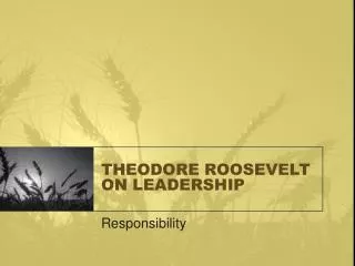 THEODORE ROOSEVELT ON LEADERSHIP