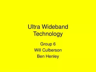 Ultra Wideband Technology