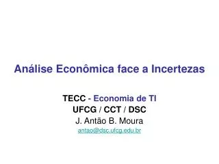an lise econ mica face a incertezas