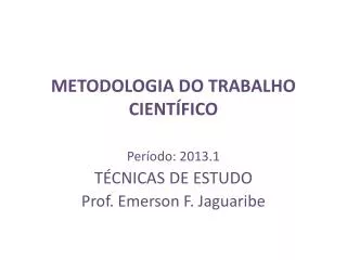 metodologia do trabalho cient fico