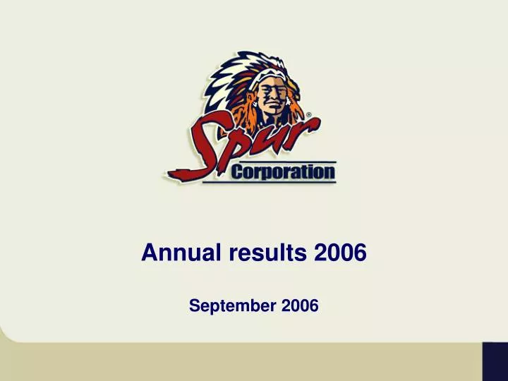 annual results 2006 september 2006