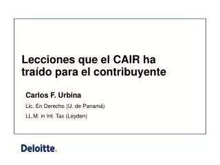 lecciones que el cair ha tra do para el contribuyente