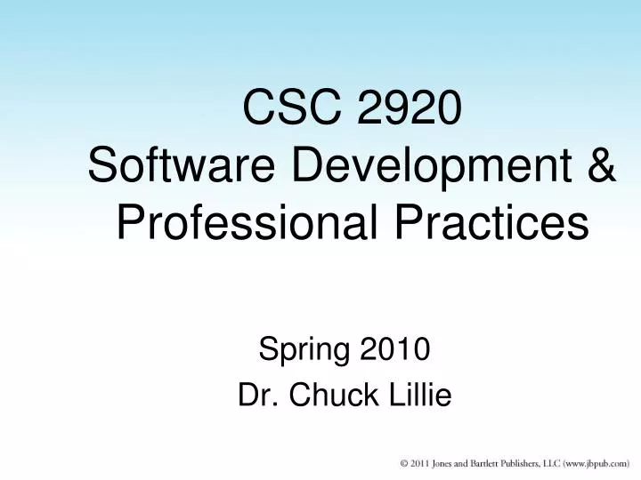 csc 2920 software development professional practices