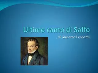 ultimo canto di saffo