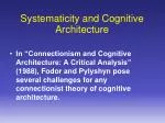 Systematicity and Cognitive Architecture - slide 1