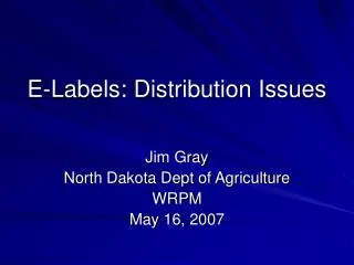 E-Labels: Distribution Issues