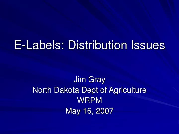 e labels distribution issues