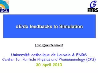 dE/dx feedbacks to Simulation