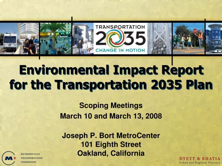 environmental impact report for the transportation 2035 plan