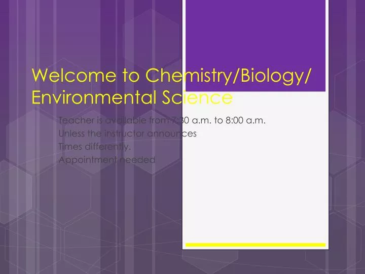 welcome to chemistry biology environmental science