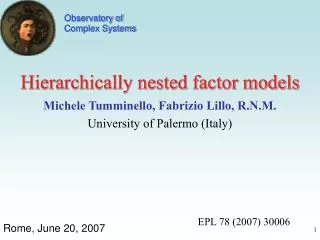 Hierarchically nested factor models